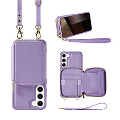 Soft Silicone Gel Leather Snap On Case Cover JM1 for Samsung Galaxy S24 Plus 5G Purple