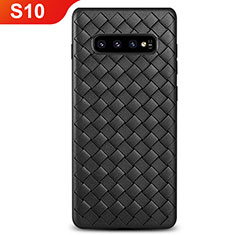 Soft Silicone Gel Leather Snap On Case Cover L02 for Samsung Galaxy S10 5G Black