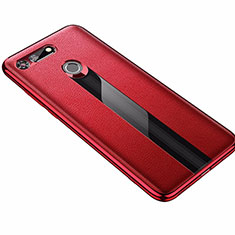 Soft Silicone Gel Leather Snap On Case Cover M01 for Huawei Honor V20 Red