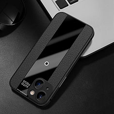 Soft Silicone Gel Leather Snap On Case Cover S01 for Apple iPhone 14 Plus Black