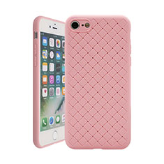 Soft Silicone Gel Leather Snap On Case Cover S01 for Apple iPhone 8 Rose Gold