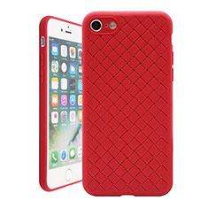 Soft Silicone Gel Leather Snap On Case Cover S01 for Apple iPhone SE (2020) Red