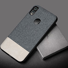 Soft Silicone Gel Leather Snap On Case Cover S01 for Huawei Honor 10 Lite Gray