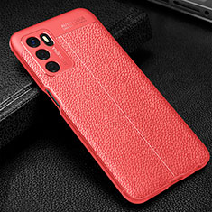 Soft Silicone Gel Leather Snap On Case Cover S01 for Oppo A16s Red