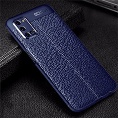 Soft Silicone Gel Leather Snap On Case Cover S01 for Oppo A52 Blue
