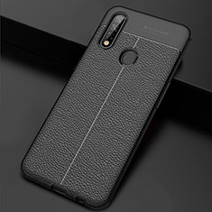 Soft Silicone Gel Leather Snap On Case Cover S01 for Oppo A8 Black