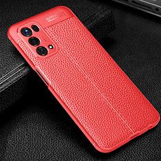 Soft Silicone Gel Leather Snap On Case Cover S01 for Oppo A93 5G Red