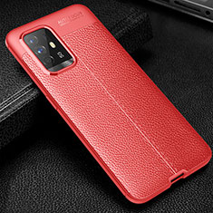 Soft Silicone Gel Leather Snap On Case Cover S01 for Oppo A94 5G Red