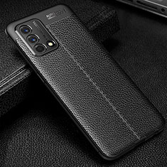 Soft Silicone Gel Leather Snap On Case Cover S01 for Oppo F19 Black