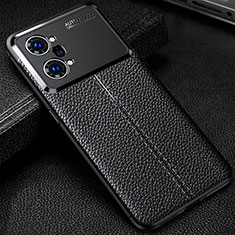 Soft Silicone Gel Leather Snap On Case Cover S01 for Oppo K10 Pro 5G Black