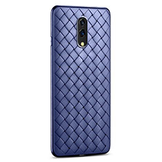 Soft Silicone Gel Leather Snap On Case Cover S01 for Oppo K3 Blue