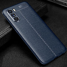 Soft Silicone Gel Leather Snap On Case Cover S01 for Oppo K9 Pro 5G Blue