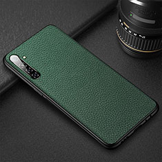 Soft Silicone Gel Leather Snap On Case Cover S01 for Realme XT Green