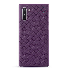 Soft Silicone Gel Leather Snap On Case Cover S01 for Samsung Galaxy Note 10 5G Purple