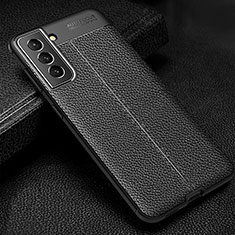 Soft Silicone Gel Leather Snap On Case Cover S01 for Samsung Galaxy S24 5G Black