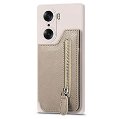 Soft Silicone Gel Leather Snap On Case Cover S01D for Huawei Honor 60 5G Beige