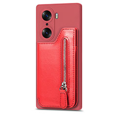 Soft Silicone Gel Leather Snap On Case Cover S01D for Huawei Honor 60 5G Red