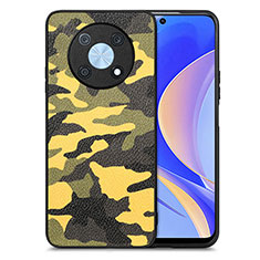 Soft Silicone Gel Leather Snap On Case Cover S01D for Huawei Nova Y90 Yellow