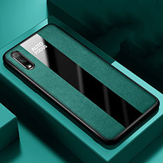 Soft Silicone Gel Leather Snap On Case Cover S02 for Huawei Y9 Prime (2019) Green