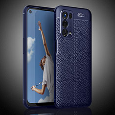 Soft Silicone Gel Leather Snap On Case Cover S02 for OnePlus Nord N200 5G Blue