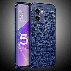 Soft Silicone Gel Leather Snap On Case Cover S02 for OnePlus Nord N300 5G Blue