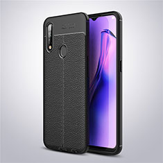 Soft Silicone Gel Leather Snap On Case Cover S02 for Oppo A8 Black