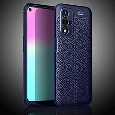 Soft Silicone Gel Leather Snap On Case Cover S02 for Oppo A93s 5G Blue