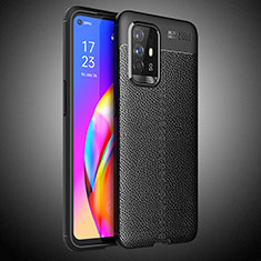 Soft Silicone Gel Leather Snap On Case Cover S02 for Oppo A94 5G Black