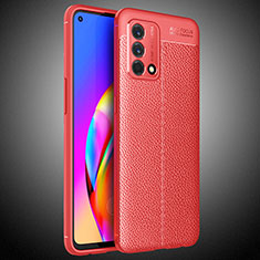 Soft Silicone Gel Leather Snap On Case Cover S02 for Oppo F19 Red