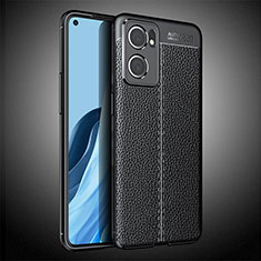 Soft Silicone Gel Leather Snap On Case Cover S02 for Oppo Find X5 Lite 5G Black