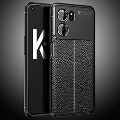 Soft Silicone Gel Leather Snap On Case Cover S02 for Oppo K10 5G Black