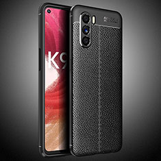 Soft Silicone Gel Leather Snap On Case Cover S02 for Oppo K9 Pro 5G Black