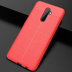 Soft Silicone Gel Leather Snap On Case Cover S02 for Oppo Reno Ace Red