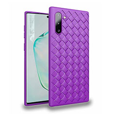 Soft Silicone Gel Leather Snap On Case Cover S02 for Samsung Galaxy Note 10 5G Purple