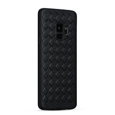 Soft Silicone Gel Leather Snap On Case Cover S02 for Samsung Galaxy S9 Black