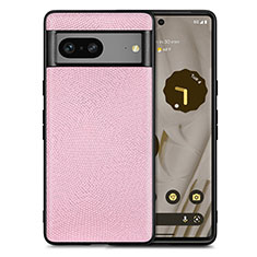 Soft Silicone Gel Leather Snap On Case Cover S02D for Google Pixel 7 5G Pink