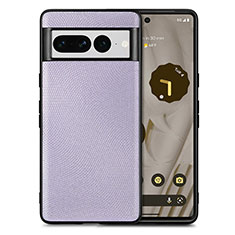 Soft Silicone Gel Leather Snap On Case Cover S02D for Google Pixel 7 Pro 5G Clove Purple