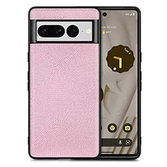 Soft Silicone Gel Leather Snap On Case Cover S02D for Google Pixel 7 Pro 5G Pink