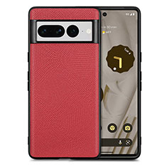 Soft Silicone Gel Leather Snap On Case Cover S02D for Google Pixel 7 Pro 5G Red