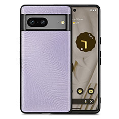 Soft Silicone Gel Leather Snap On Case Cover S02D for Google Pixel 7a 5G Clove Purple