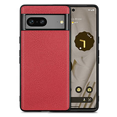 Soft Silicone Gel Leather Snap On Case Cover S02D for Google Pixel 7a 5G Red