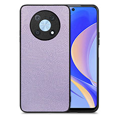 Soft Silicone Gel Leather Snap On Case Cover S02D for Huawei Enjoy 50 Pro Clove Purple