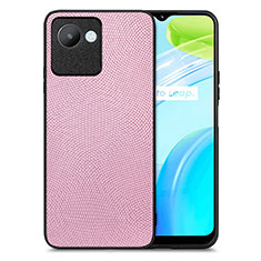 Soft Silicone Gel Leather Snap On Case Cover S02D for Realme C30 Pink