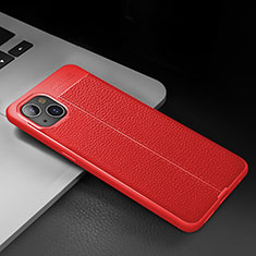 Soft Silicone Gel Leather Snap On Case Cover S03 for Apple iPhone 14 Plus Red