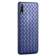 Soft Silicone Gel Leather Snap On Case Cover S03 for Huawei P Smart Z (2019) Blue