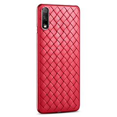 Soft Silicone Gel Leather Snap On Case Cover S03 for Huawei P Smart Z (2019) Red