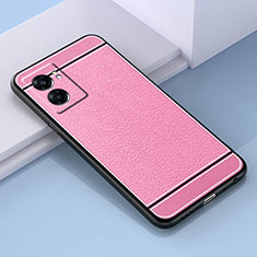 Soft Silicone Gel Leather Snap On Case Cover S03 for Oppo A77 5G Pink