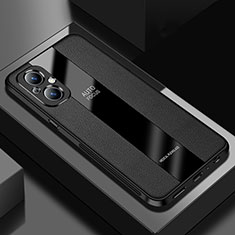 Soft Silicone Gel Leather Snap On Case Cover S03 for Oppo A96 5G Black