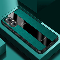 Soft Silicone Gel Leather Snap On Case Cover S03 for Oppo A96 5G Green
