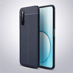 Soft Silicone Gel Leather Snap On Case Cover S03 for Realme X50t 5G Blue